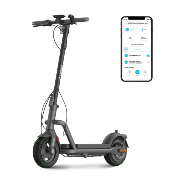 Patinete Eléctrico Adultos NAVEE N65i, Autonomía 65km, Máxima 25 km/h, Motor 1000W, Absorción Cuádruple Choques,24% Inclinación, Neumáticos Tubeless de 10,5”, IPX5, Flexible