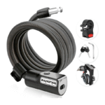 Candado Patinete Electrico, Candado Bicicleta, 120cm/12mm Candado Bicicleta Antirrobo, Candados Patinete Electrico con 2 llaves para Bicicleta/Patinete Electrico/Moto/Carrito Bebe/Scooter
